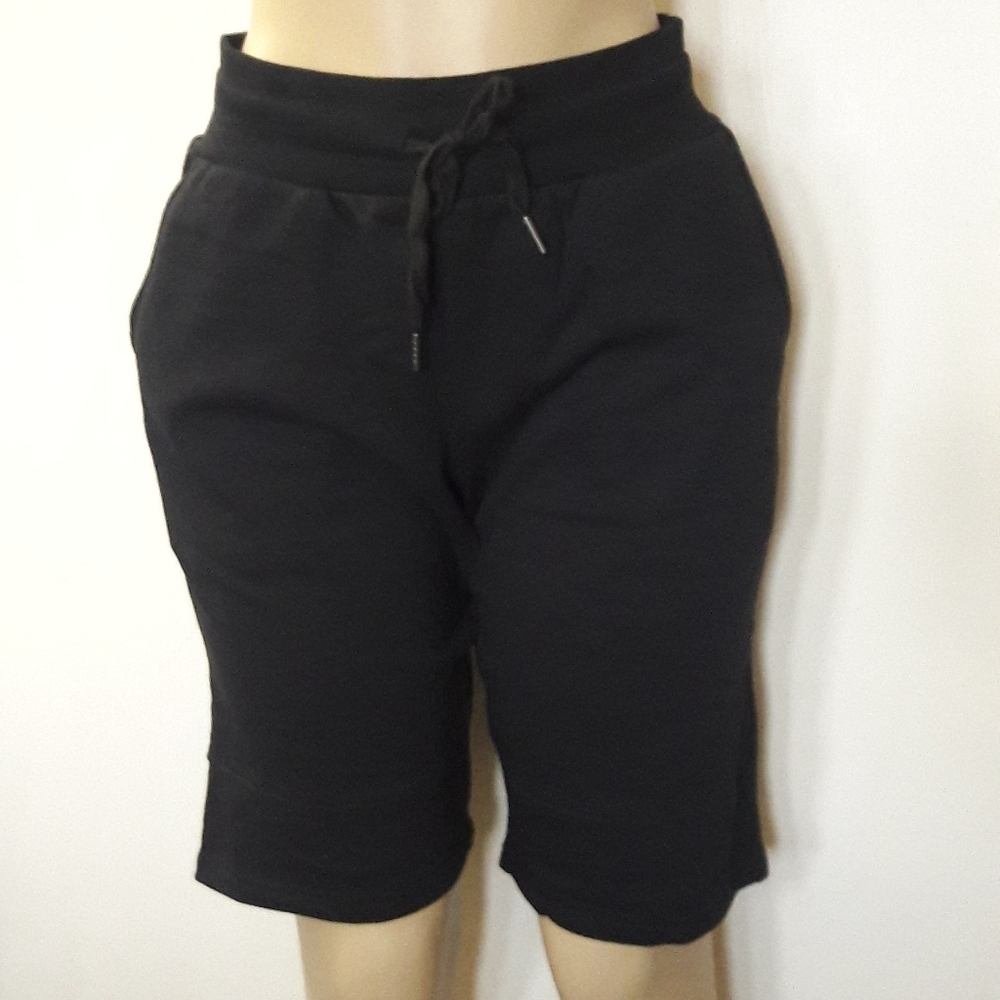 NEW Black Sweat Shorts Boyfriend shorts Medium Cotton Blend